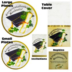 Congratulations Graduate Party Table Set - Serves 8