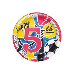 Party Plates "5th Birthday" (6 3/4") - 25 cnt