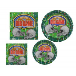 The Big Game Football Party Set - Disposable Serveware for 16 People