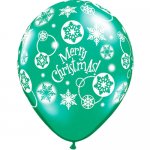 12 Count - 11" Latex Christmas Snowflakes Balloons - Red and Green Colors