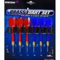 Sportcraft Brass Dart Set w/ Wall Rack - 6 Red and Blue Darts