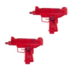 Red Kids Water Squirt Gun - Uzi Design - 2 Pack