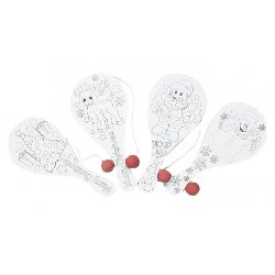 Color Your Own Christmas Paddle Balls - Pack of 4 Designs