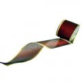Holiday Ribbon - Burgundy Ribbon with Gold Trim - 2.5" Wide x 3 yds. Length