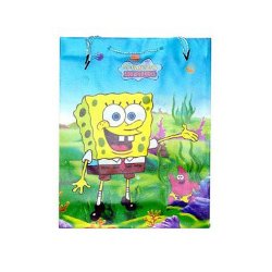 Spongebob SquarePants Jumbo Plastic Bags w/ Handles - 12 Pack - 14" x 12" x 3Ÿ"