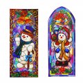 Reusable Stain Glass Window Clings - 2 Pack Snowman Theme