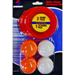 Sportcraft Table Game Accessory Set - Air Hockey Pucks and Foosballs