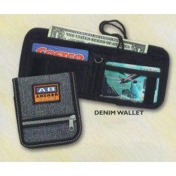 Navy Blue Bi-Folding Denim Design Wallet