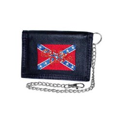 Black Tri-Folding Wallet w/ Chain - Sweet Dixie 