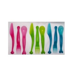 Kids Colorful Plastic Flatware Set-18 Pcs